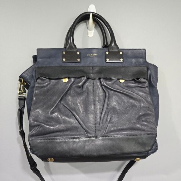🐢 Rag & Bone Pilot Bag Large Black and Navy - Picture 1 of 17